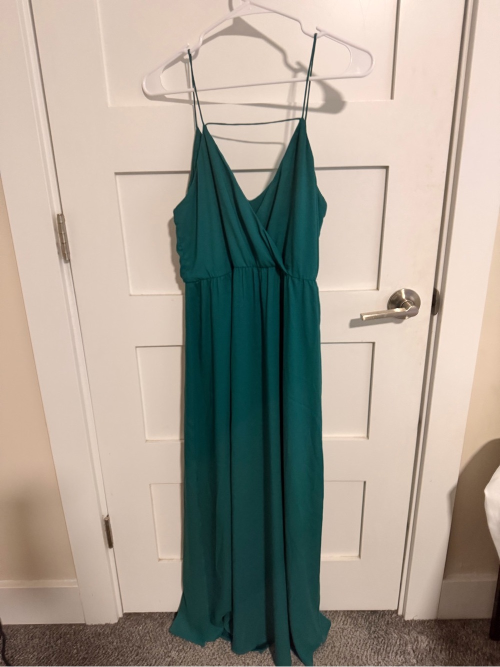 LOFT Teal Spaghetti-Strap Maxi Dress - Picture 3 of 4